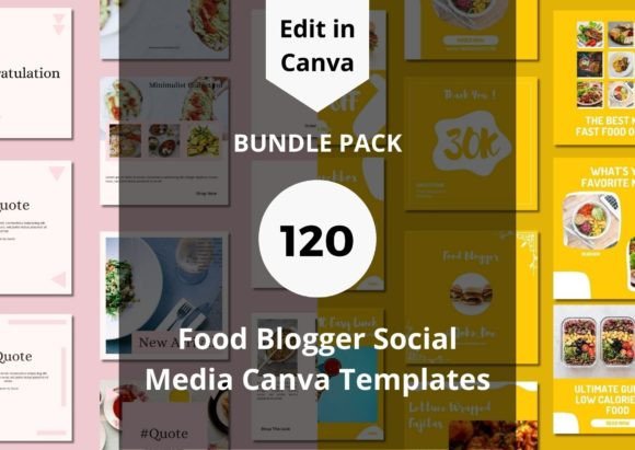 Download 120 Food Blogger Social Media Templates - Social media templates Collection