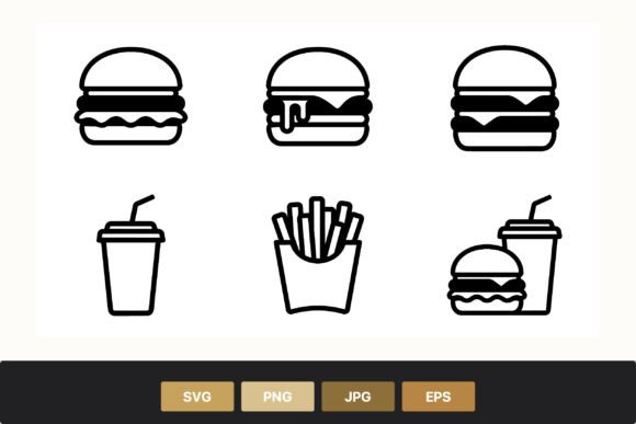 Download Fast Food Vector Icons Set - Fast food Collection