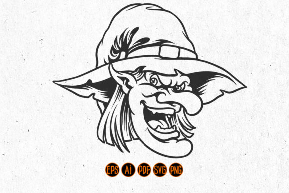 Download Halloween Character Old Lady Witch Head - Halloween character Collection