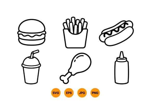 Download Fast Food Icon Clipart Set - Fast food Collection